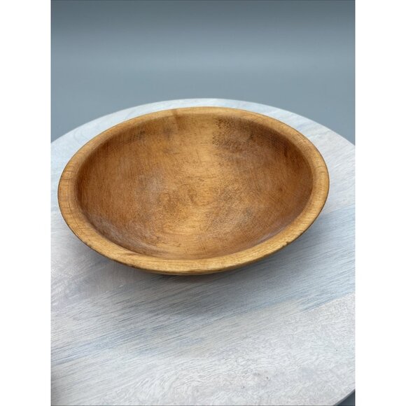 Munising Wooden Dough Bowl 8.25"x8.75" Round Primitive Farmhouse Vintage Signed - Picture 5 of 9